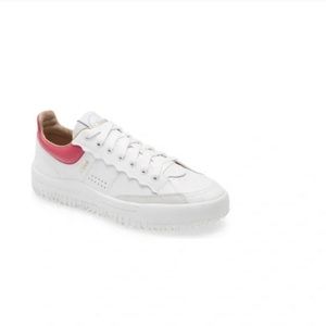 Chloe Franckie Low Top Sneaker White with Pink Trim Size 40